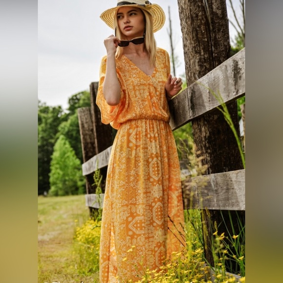 Dresses Paisley Multi Seasonal Maxi Dress Yellow Poshmark
